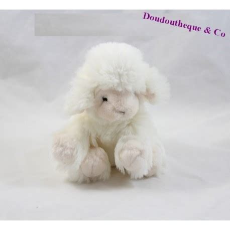 Peluche doudou mouton blanc BURBERRY truffe vert pale yeux 